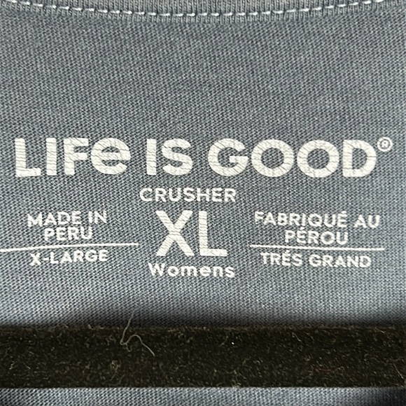 Life is Good Crusher Rainbow Cotton Casual Long Sleeve Tee XL Bluish Grey - Picture 5 of 11
